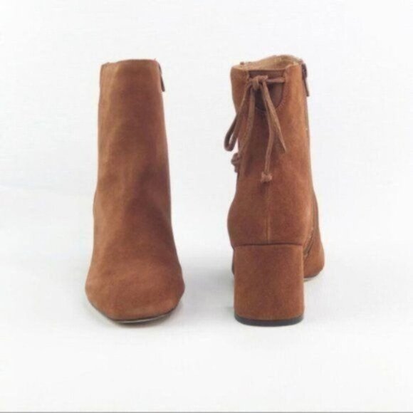 NWT CORSO COMO Tan Cognac Suede Block Heel Booties 8.5 - Picture 3 of 8